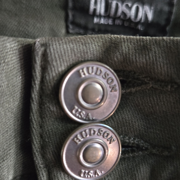Hudson Collin Midrise Skinny Jeans Green Olive FER2 Wash Sz 27 Boho Anthro Style - Picture 3 of 7